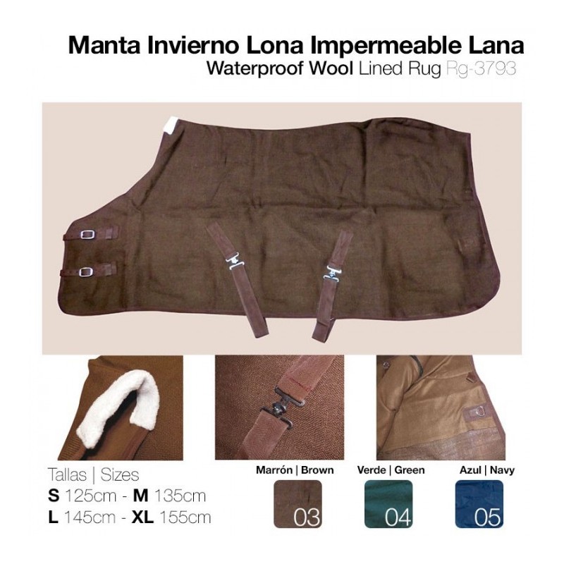 MANTA INVIERNO LONA IMPERMEABLE LANA