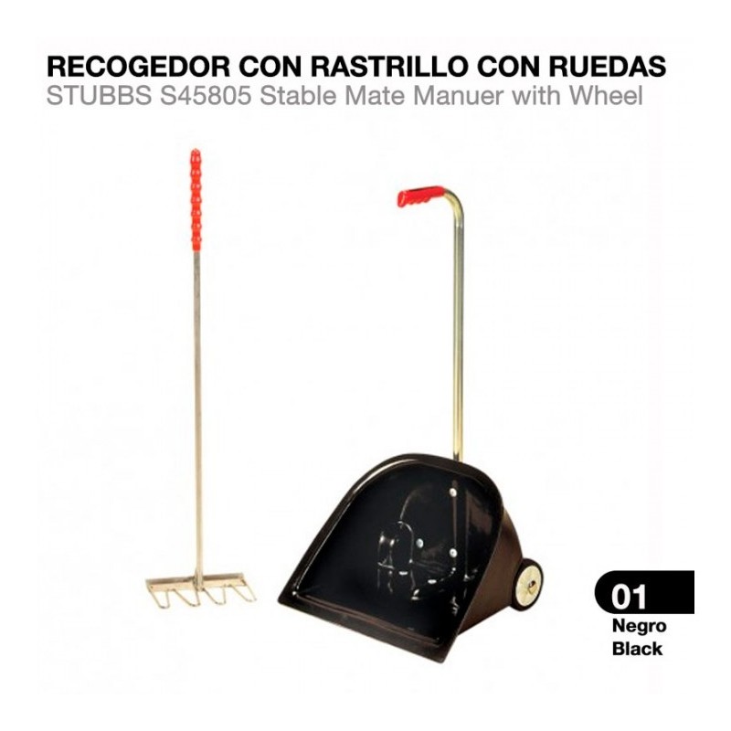 RECOGEDOR CON RASTRILLO CON RUEDAS STUBBS S45805