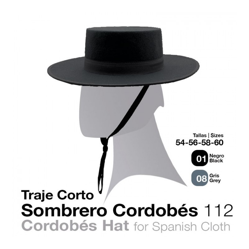 SOMBRERO CORDOBÉS Nº112 NEGRO