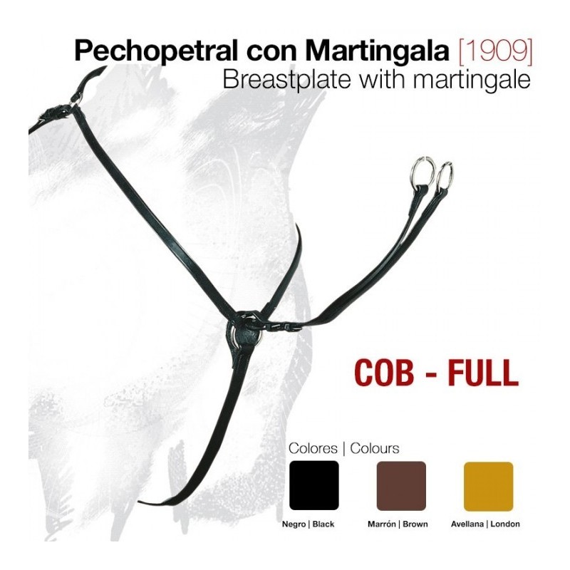 PECHOPETRAL CUERO CON MARTINGALA 1909