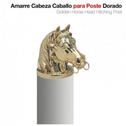 AMARRE CABEZA CABALLO PARA POSTE DORADO