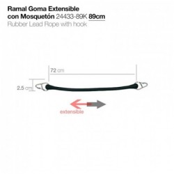 RAMAL GOMA EXTENSIBLE CON MOSQUETÓN 24433-89K 89cm