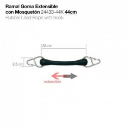 RAMAL GOMA EXTENSIBLE CON MOSQUETÓN 24433-44K 44cm