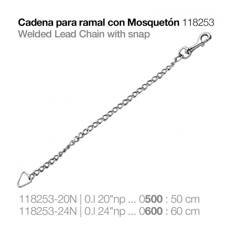 CADENA PARA RAMAL CON MOSQUETÓN 118253-20N