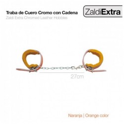 TRABA CUERO CROMO CON CADENA ZALDI EXTRA