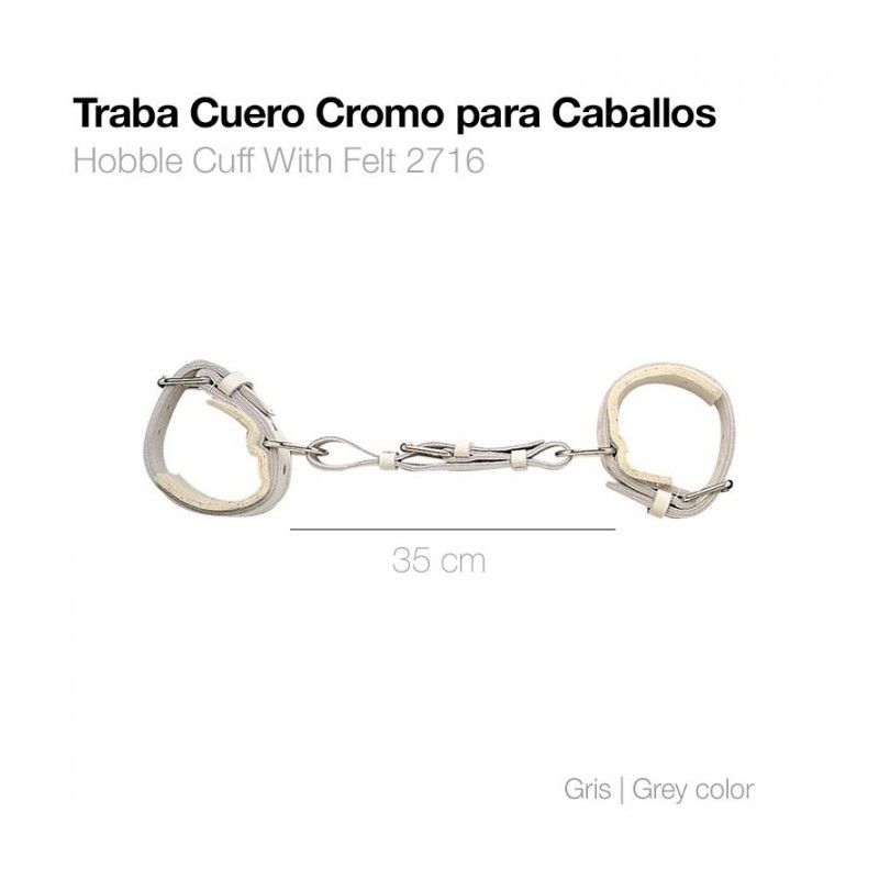 TRABA CUERO CROMO PARA CABALLOS