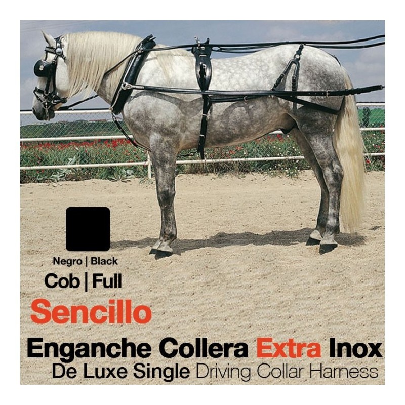 ENGANCHE COLLERA EXTRA INOX SENCILLO NEGRO