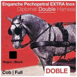 ENGANCHE PECHOPETRAL EXTRA INOX DOBLE NEGRO