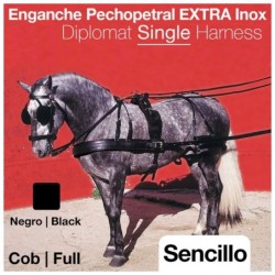 ENGANCHE PECHOPETRAL EXTRA INOX SENCILLO NEGRO