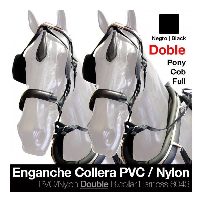 ENGANCHE COLLERA PVC/NYLON DOBLE NEGRO