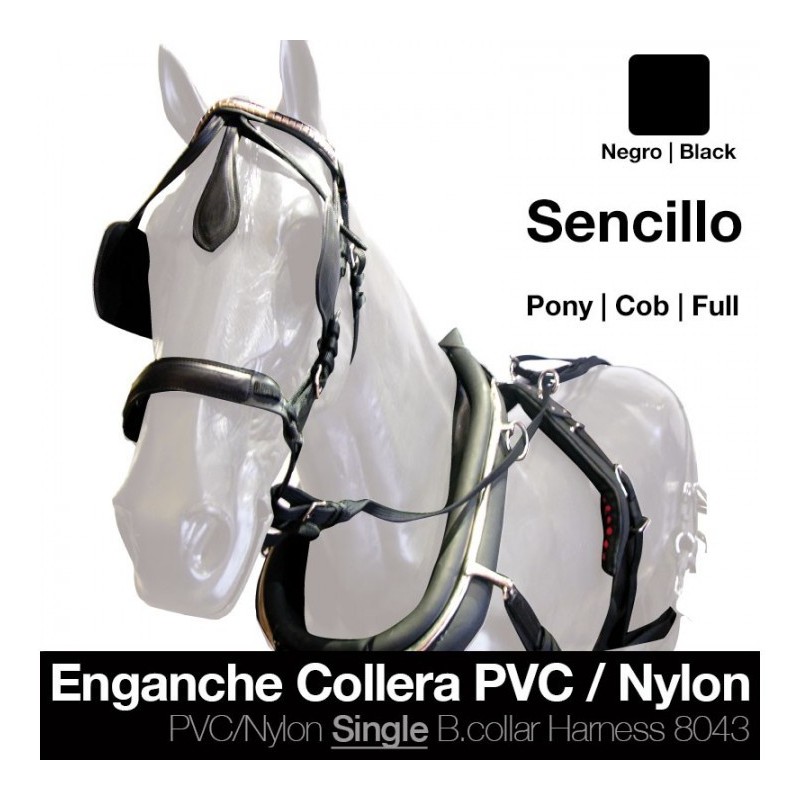 ENGANCHE COLLERA PVC/NYLON SENCILLO NEGRO