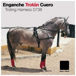 ENGANCHE TROTÓN CUERO NEGRO