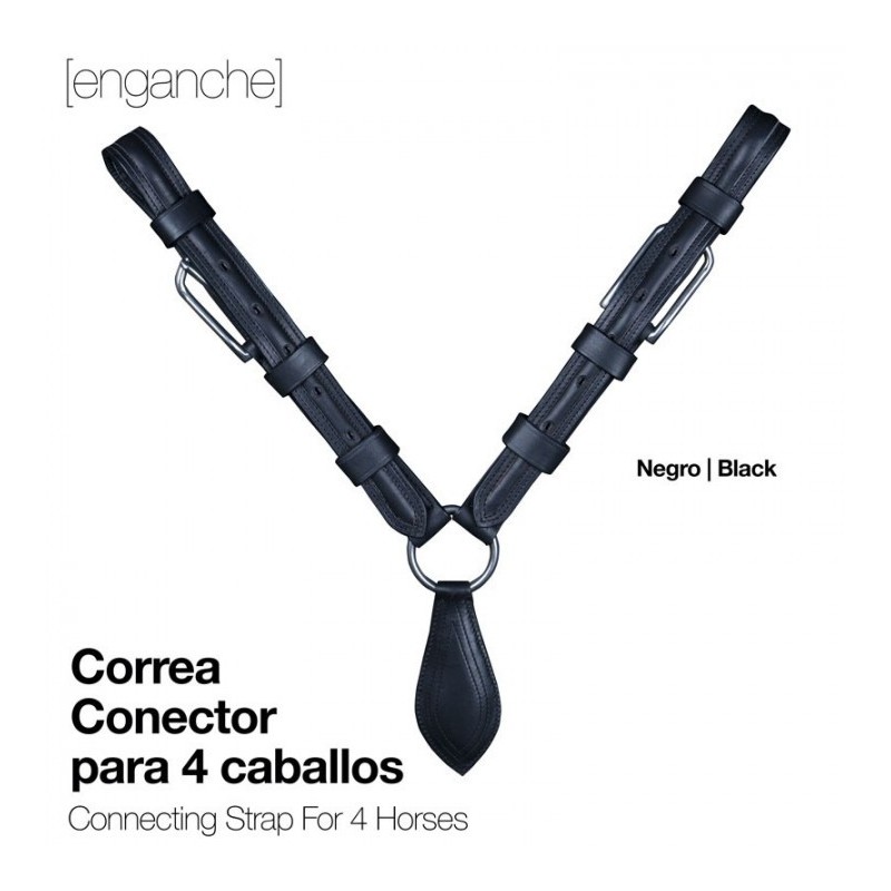 ENGANCHE CORREA CONECTOR PARA 4 CABALLOS NEGRO