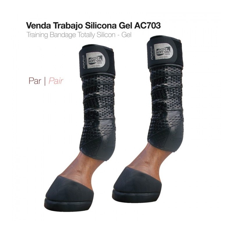 VENDA TRABAJO SILICONA GEL AC703 PAR NEGRO