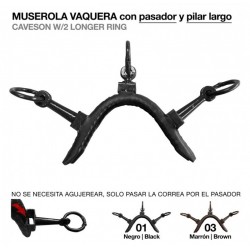 MUSEROLA VAQUERA PASADOR Y PILAR LARGO NEGRO