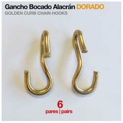 GANCHO BOCADO ALACRÁN DORADO 6 PARES