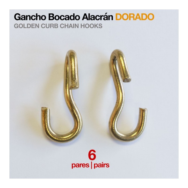 GANCHO BOCADO ALACRÁN DORADO 6 PARES