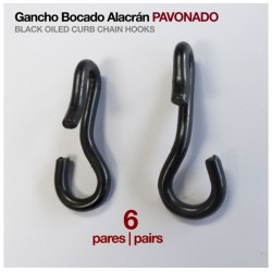 GANCHO BOCADO ALACRÁN PAVONADO 6 PARES