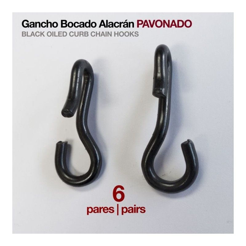 GANCHO BOCADO ALACRÁN PAVONADO 6 PARES