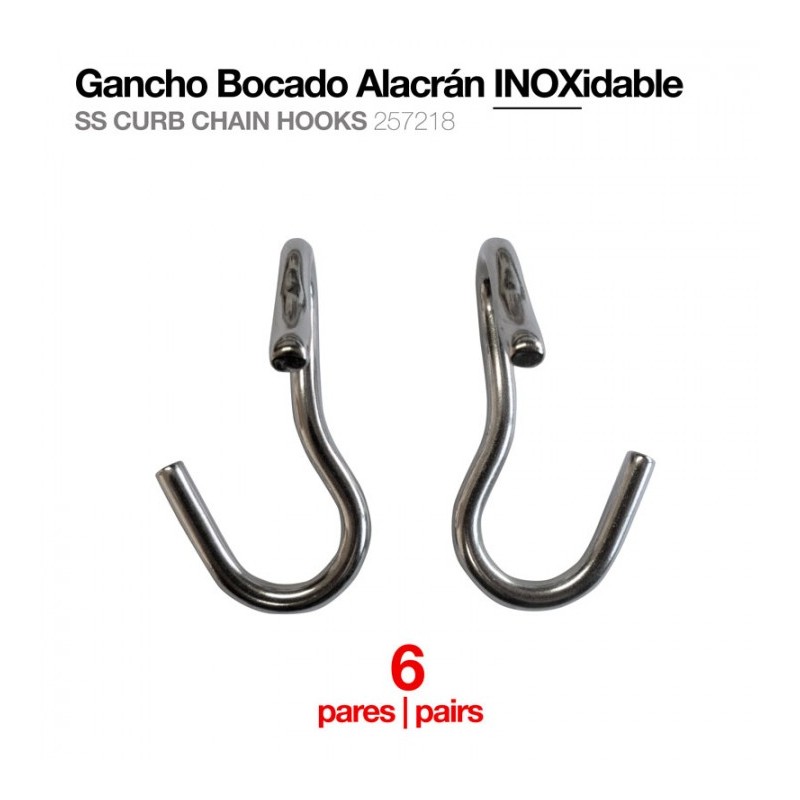 GANCHO BOCADO ALACRÁN INOX 25721 6 PARES