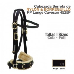 CABEZADA SERRETA DE NYLON - BORREGUILLO NEGRO