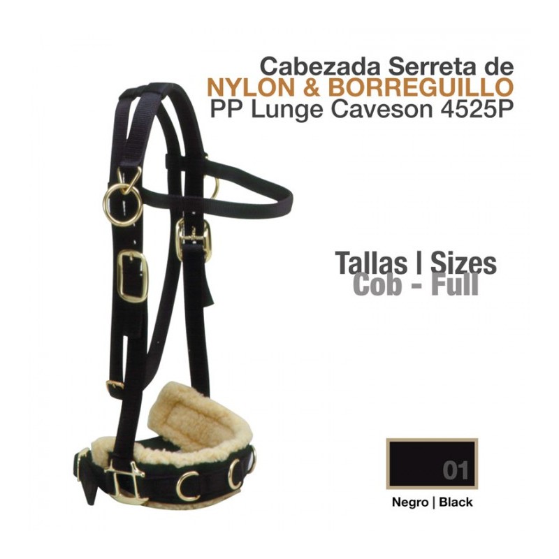 CABEZADA SERRETA DE NYLON - BORREGUILLO NEGRO