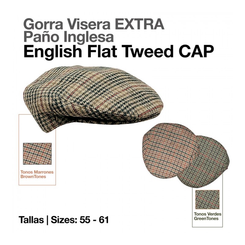 GORRA VISERA EXTRA PAÑO INGLESA