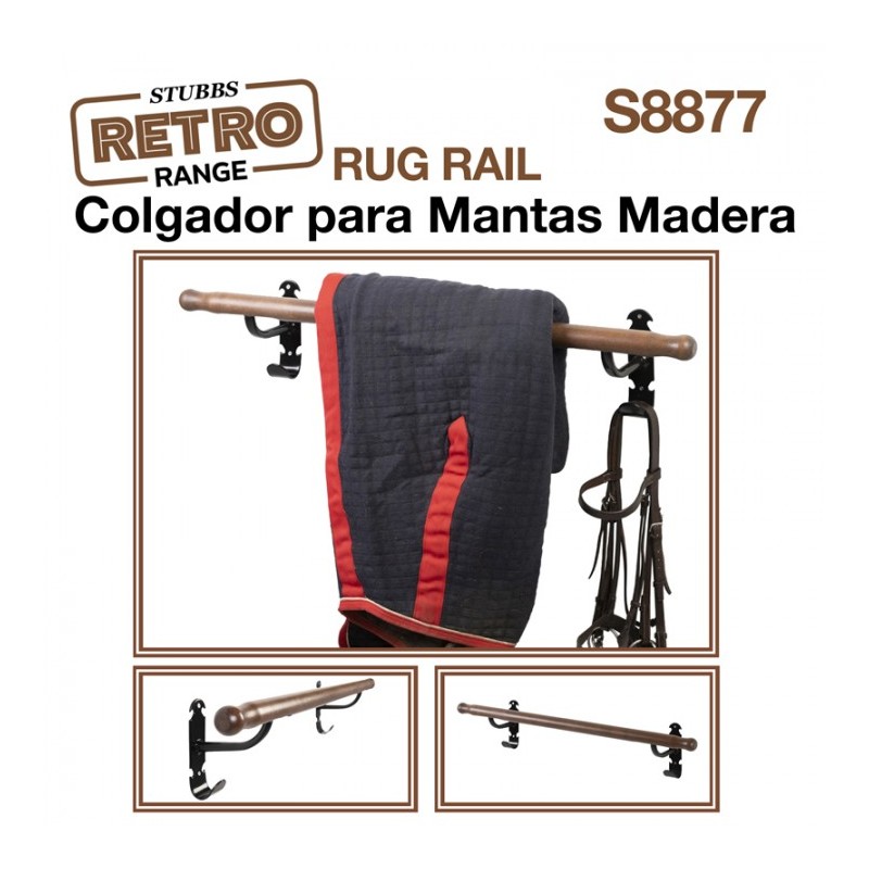COLGADOR MANTAS MADERA STUBBS RETRO RUG RAIL S8877