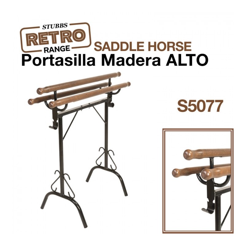 PORTASILLA MADERA ALTO STUBBS RETRO SADDLE HORSE S5077