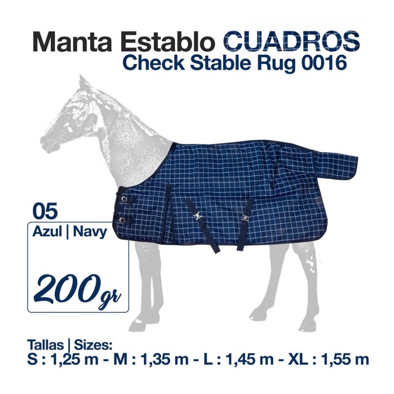 MANTA ESTABLO CUADROS AZUL 0016 200gr