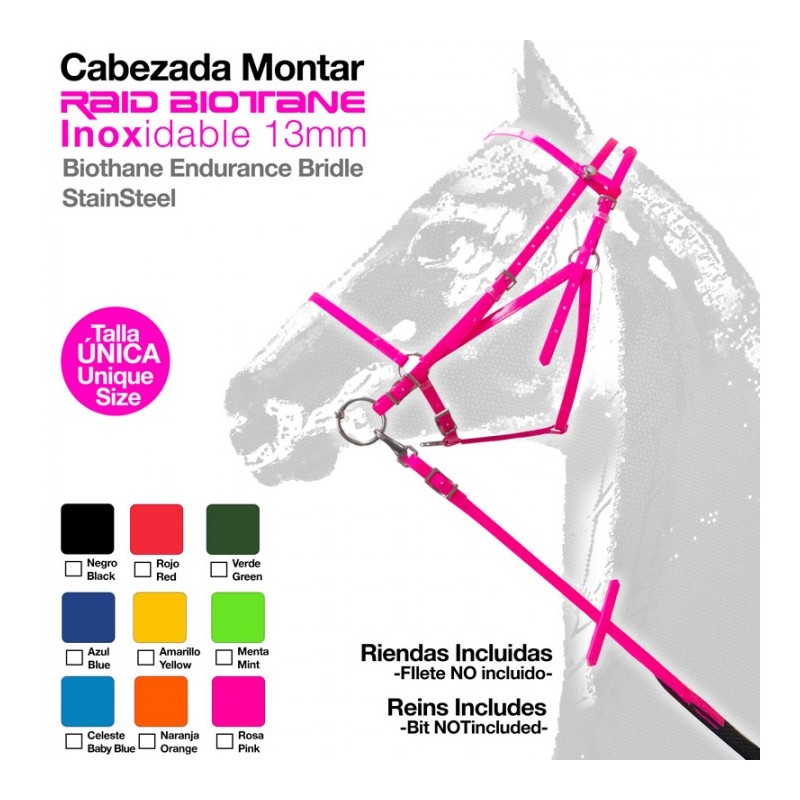 CABEZADA MONTAR RAID BIOTANE INOX 13mm