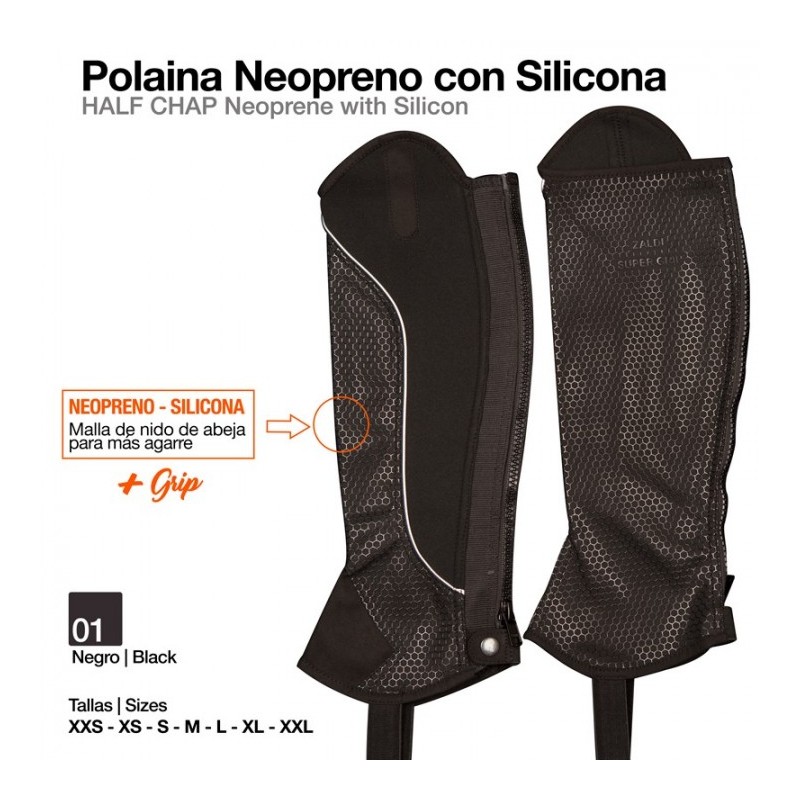 POLAINA NEOPRENO CON SILICONA NEGRO