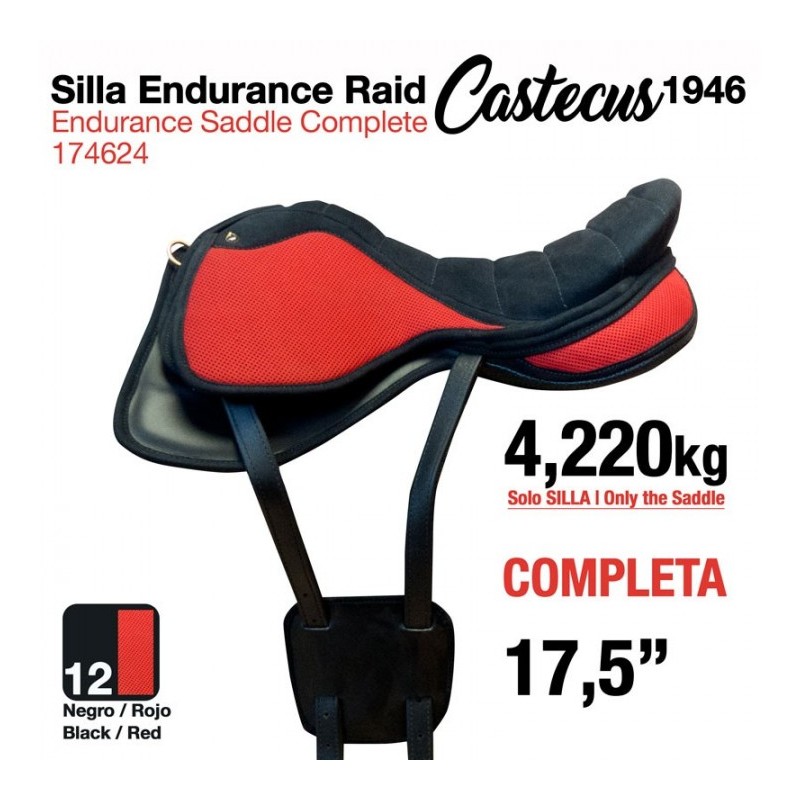 SILLA ENDURANCE RAID CASTECUS 1946 17.5" NEGRO/ROJO