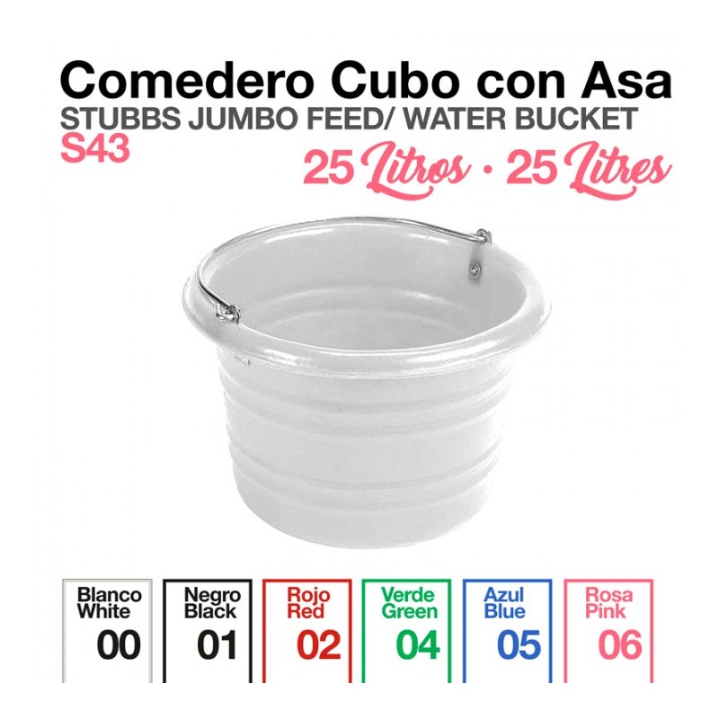 COMEDERO CUBO CON ASA STUBBS S43 25 Litros