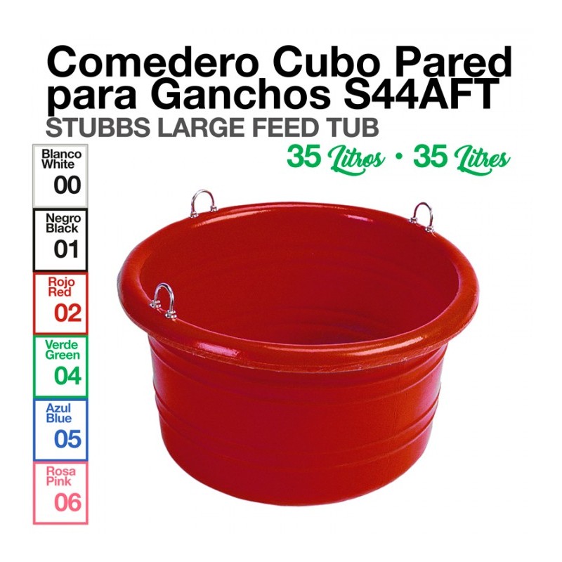 COMEDERO CUBO PARED PARA GANCHOS STUBBS S44AFT 35 Litros